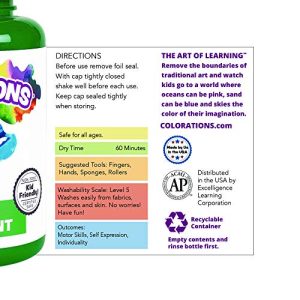 Colorations Washable Finger Paints, 16 fl oz, Red, Non-Toxic, Creamy, Vibrant, Kids Paint, Craft, Hobby, Fun, Art Supplies, Young Kids, Finger Painting, Hand Painting