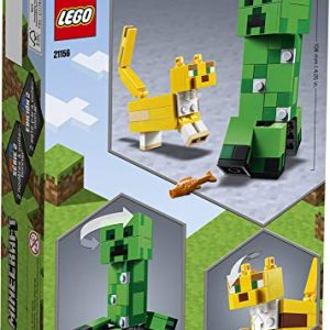 LEGO Minecraft Creeper BigFig and Ocelot Characters 21156 Buildable Toy Minecraft Figure Gift Set for Play and Decoration, New 2020 (184 Pieces)