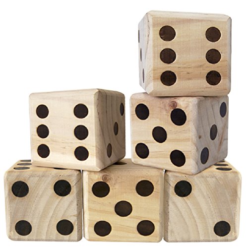 EasyGoProducts Large DICE Game – Giant Wooden Yard DICE Set – DICE with Bag DICE Games Kids – Great Lawn and Family Game