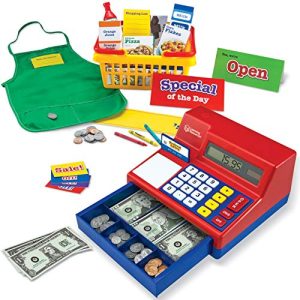 Learning Resources Lets Shop! Market Set, Classic Cash Register, Play Food with Shopping Cart, 95Piece, Ages 3+