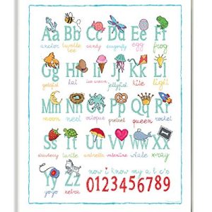 Stupell Home Décor ABCs 123s Song and Icons Wall Plaque Art, 10 x 0.5 x 15, Proudly Made in USA