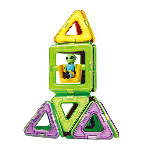 Magformers Space Traveler 35 Pieces Rainbow Colors, Educational Magnetic Geometric Shapes Tiles Building STEM Toy Set Ages 3+