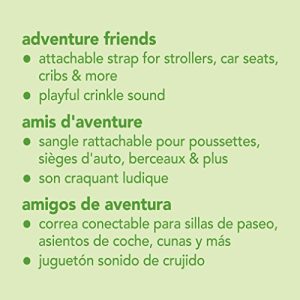 green sprouts Adventure Friends made from Organic Cotton (2 pack) | Encourages whole learning the healthy & natural way | Attachable strap for strollers, car seats & cribs, Playful crinkle sound