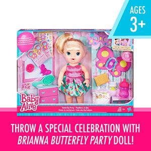 Baby Alive Butterfly Party: Blonde Hair Doll with 12 Accessories That Drinks and Wets, Great Doll for 3 Year Old Girls and Boys and Up (Amazon Exclusive)