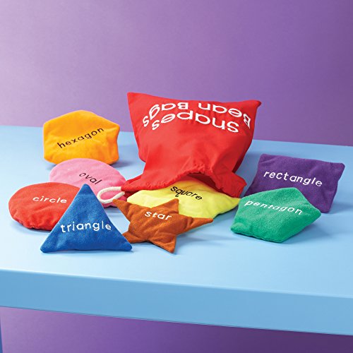 Educational Insights Shapes Beanbags for Playroom, Classroom, Set of 8