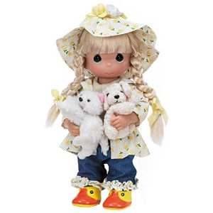 The Doll Maker Precious Moments Dolls, Linda Rick, Raining Cats and Dogs, 12 inch Doll