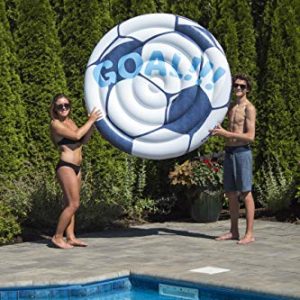 Swimline Soccerball Island Pool Inflatable Ride-On, White