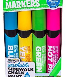 RoseArt Washable Sidewalk Chalk Paint Neon Jumbo Markers