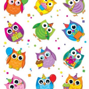 Carson Dellosa Celebrate with Colorful Owls Shape Stickers (168145)