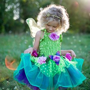 Great Pretenders Fairy Blooms Deluxe Dress with Wings, Green, Medium