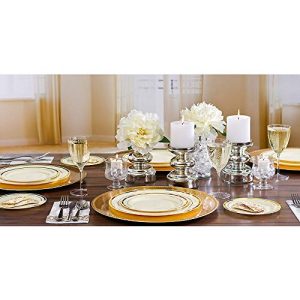 Amscan 438954 Premium Round Plastic Plates, 10 1/4", Cream