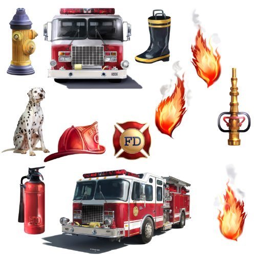 RoomMates Fire Brigade Peel and Stick Wall Decals