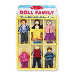 Melissa & Doug Wooden Doll Family (Pretend Play, 7 Pieces, Great Gift for Girls and Boys - Best for 3, 4, 5, 6, and 7 Year Olds)