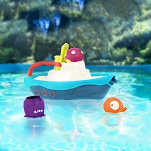 B. Toys – Off The Hook – Bath & Beach Toy Boat with Squirting Toys & Hidden Storage Compartment