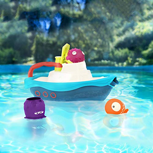 B. Toys – Off The Hook – Bath & Beach Toy Boat with Squirting Toys & Hidden Storage Compartment