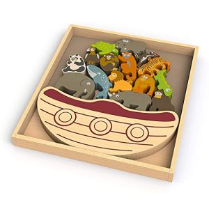 BeginAgain Balance Boat Endangered Animals Game - Promotes Active Play and Motor Skills - 3 and Up