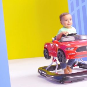 Bright Starts 3 Ways to Play Walker - Ford Mustang, Ages 6 Months +, Red