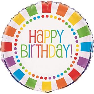 18" Foil Rainbow Party Happy Birthday Balloon