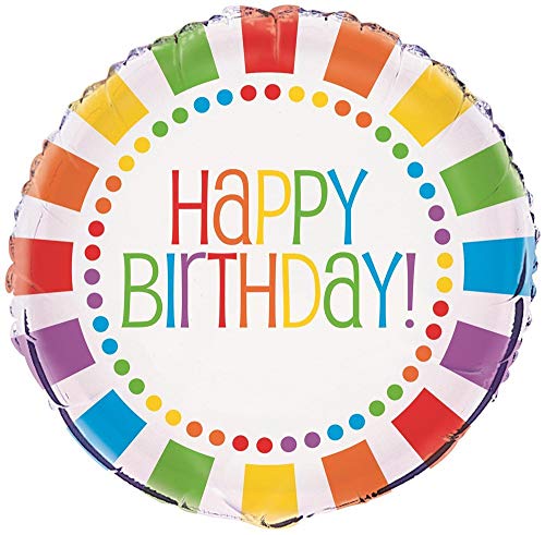 18" Foil Rainbow Party Happy Birthday Balloon