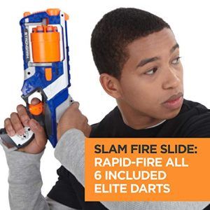 Nerf N Strike Elite Strongarm Toy Blaster with Rotating Barrel, Slam Fire, and 6 Official Nerf Elite Darts for Kids, Teens, & Adults(Amazon Exclusive)