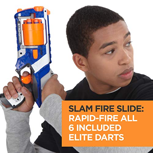 Nerf N Strike Elite Strongarm Toy Blaster with Rotating Barrel, Slam Fire, and 6 Official Nerf Elite Darts for Kids, Teens, & Adults(Amazon Exclusive)