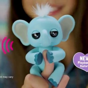WowWee Fingerlings Baby Elephant - Nina (Pink) - Interactive Toy