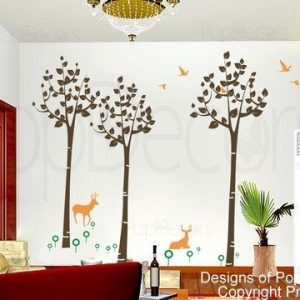 Pop Decors Drifting Flowers and Birds Tree Wall Decals for Nursery Room, 71"