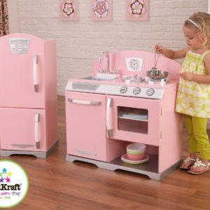 Kidkraft Retro Kitchen and Refrigerator in Pink