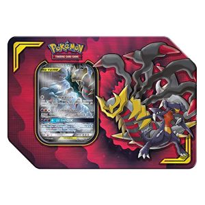Pokemon TCG: Tag Team Giratina & Garchomp | 4 Booster Pack | 1 Metal Tag Team Gx Marker | 1 of 3 Foil Tag Team Pokémon-GX Tin