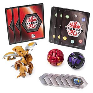 Bakugan Starter Pack 3-Pack, Aurelus Dragonoid, Collectible Action Figures, for Ages 6 and Up