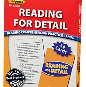 Edupress Reading Comprehension Practice Cards, Reading for Detail, Blue Level (EP63062)
