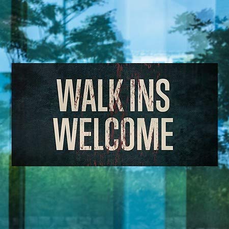 CGSignLab |"Walk Ins Welcome -Ghost Aged Rust" Window Cling | 24"x12"