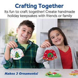 Creativity for Kids 6192000 Sweater Ornaments - Create 3 Ugly Sweater Christmas Tree Ornaments - Holiday Crafts for Kids Multicolor