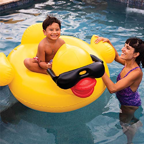 GAME Large Derby Duck, Inflatable Pool Float, Balloon Animal Pool Float, Durable Vinyl, Quick-Fill Valves, 175-Pound Capacity, 2 Handles, 48” L x 44” W x 27” T
