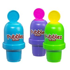 Little Kids Fubbles No Spill Bubble Tumbler Mini 3 Pack Party Favor Set, Includes 2oz of bubble solution and a wand per bottle (assorted colors)