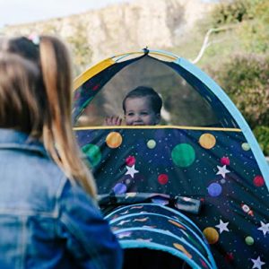 Pacific Play Tents 41855 Kids Galaxy Combo Dome Tent with 4 Tunnels - Glow in the Dark Stars