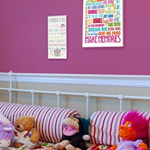 The Kids Room by Stupell Smile Make Memories Rainbow Rectangle Wall Plaque, 11 x 0.5 x 15, Proudly Made in USA