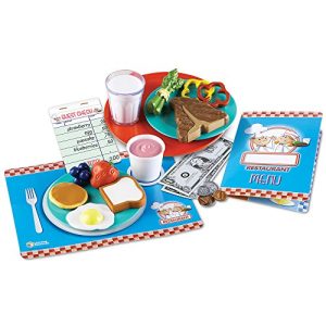 Learning Resources Serve It Up! Play Restaurant, Pretend Restaurant Set, 35 Pieces, Ages 3+