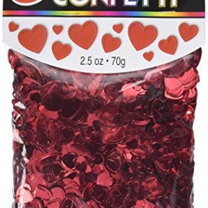 Red Metallic Hearts Confetti | Party Decor
