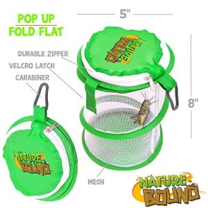 Nature Bound NB528 Pop Up Critter Catcher Habitat Kit with Carabiner Clip & Zipper Lid, One Size, Green
