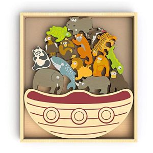 BeginAgain Balance Boat Endangered Animals Game - Promotes Active Play and Motor Skills - 3 and Up