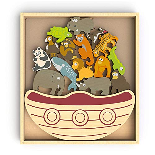 BeginAgain Balance Boat Endangered Animals Game - Promotes Active Play and Motor Skills - 3 and Up
