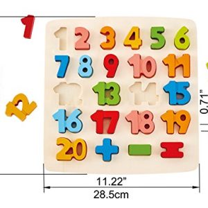 Odyssey Toys Hape Chunky Number Puzzle (10 Pieces), Multicolor, 5'' x 2''