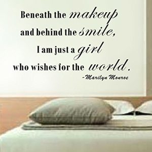 Pop Decors"I am just a Girl who Wishes for The World-Marilyn Monroe" Wall Stickers