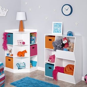 RiverRidge 02-144 6-Cubby, 3-Shelf Kids Corner Cabinet, White