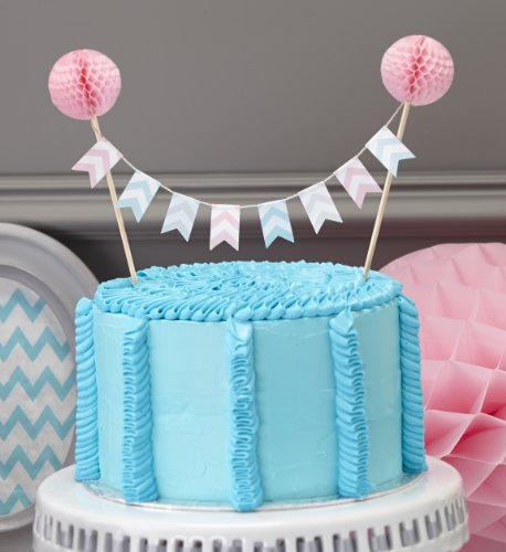 Ginger Ray Chevron Divine Honeycomb Cake Bunting Topper Decoration, Pink