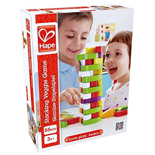 Award Winning Hape Stacking Veggies Kid's Wooden Skill Learning Game