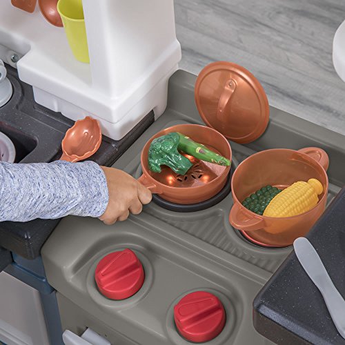Step2 Modern Metro Kitchen | Modern Play Kitchen & Toy Accessories Set | Kids Kitchen Playset with Real Lights & Sounds