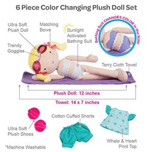 Adora Interactive Doll with UV Light Activated Bathing Suit - 12 inch Plush Doll Sunshine Friends Summer