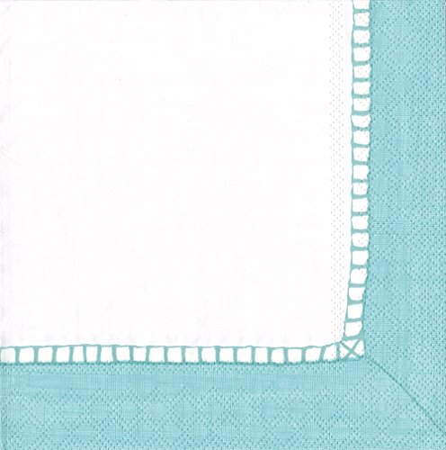 Entertaining with Caspari Linen Robin'S Egg Blue, Luncheon Napkin, Pack of 20